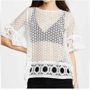 English factory stunning crochet blouse. Cream colour. Size large